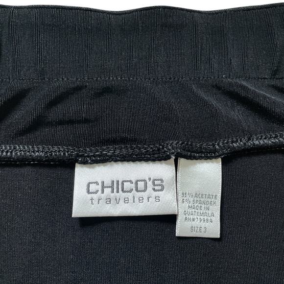 Chicos Travelers Faux Wrap Maxi Skirt Black Size 3/XL - Picture 4 of 5